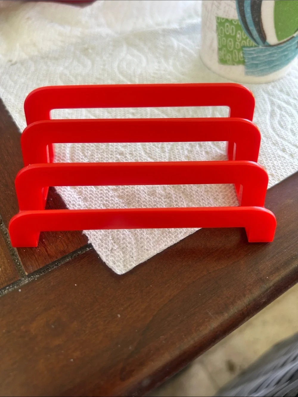 Vintage red Tupperware recipe card holders
